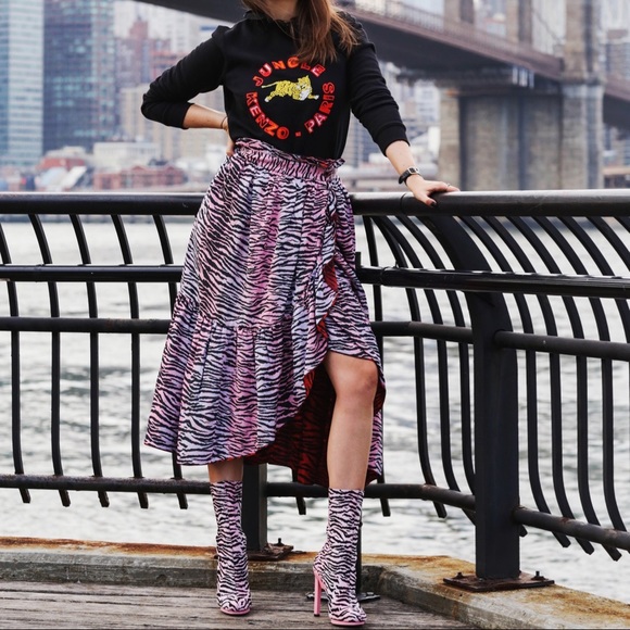 KENZO x H&M Tiger-striped Knit Ankle Boots - Picture 5 of 16